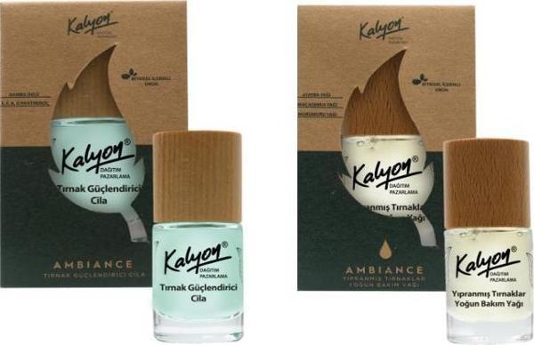 Kalyon Bitkisel Tırnak Güçlendirici Cila 11 Ml+Yıpranmış Tırnaklar Yoğun Bakım Yağı 11 Ml - Image 1
