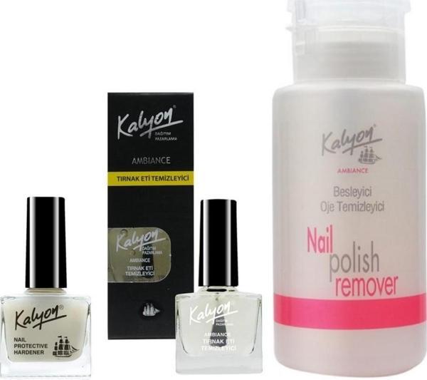 Kalyon Tırnak Sertleştirici+Et Temizleyici+Pompalı Aseton 200Ml - Image 1