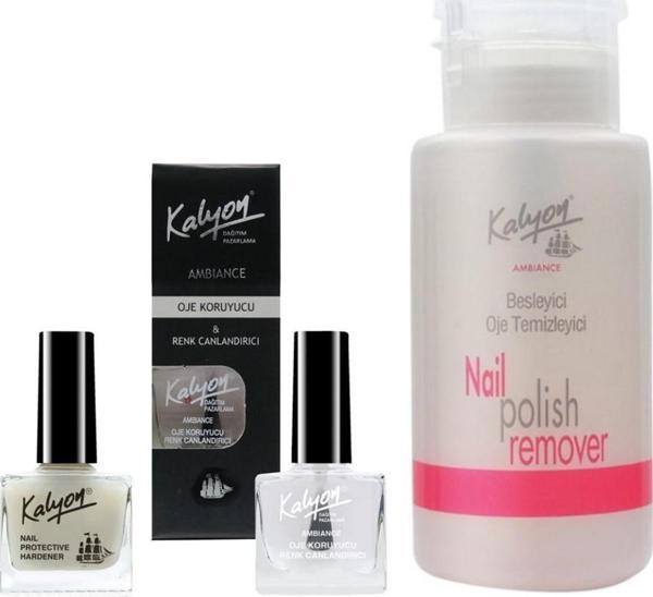 Kalyon Tırnak Sertleştirici+Oje Koruyucuı+Pompalı Aseton 200Ml - Image 1