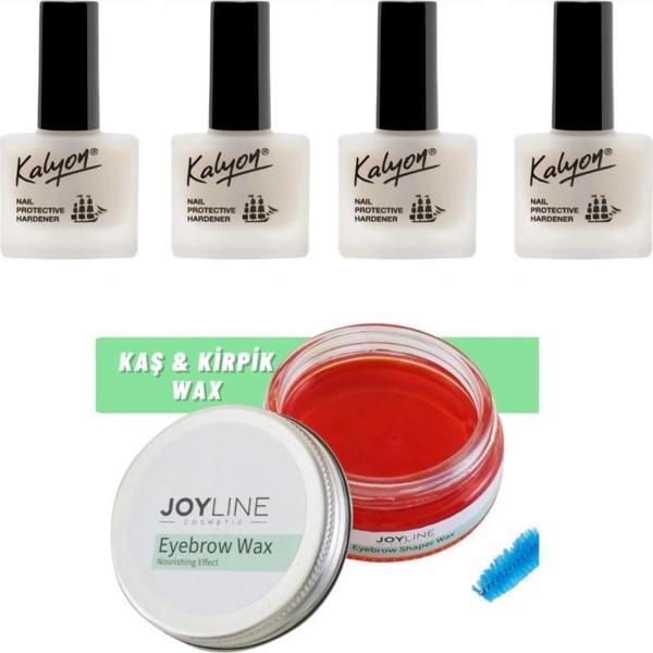 Kalyon Tırnak Sertleştrici 11 Ml 4 Adet+joy line Kaş Şekillendirici Ve Sabitleyici Wax 50ml - Image 1
