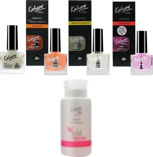 Kalyon Tırnak Setleştirici+Bakım Yağı+Et Temizleyici+Acı Cila+Pompalı Aseton 200Ml - Image 1
