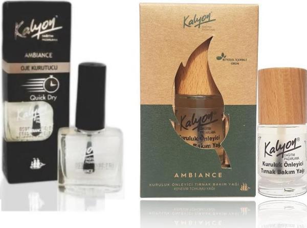 Kalyon Oje Kurutucu Fırçalı + Bitkisel Kuruluk Önleyici Tırnak Bakım Yağı Kenevir Tohumu Yağı 11 ml - Image 1