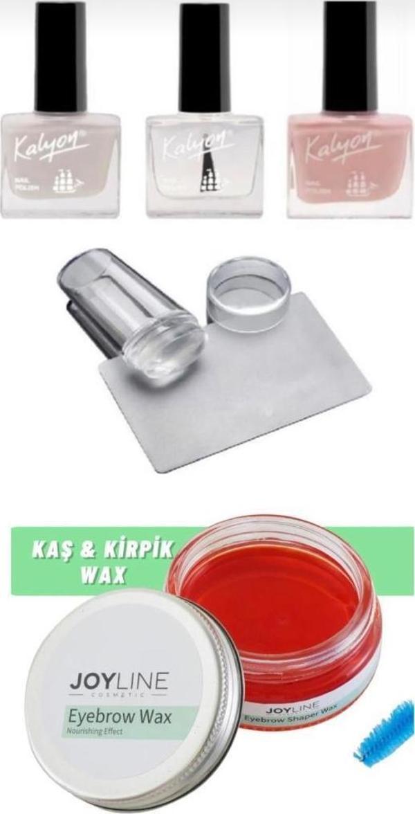 Kalyon French Set + Stamper Silikon+joy line Kaş Şekillendirici Ve Sabitleyici Wax 50ml - Image 1