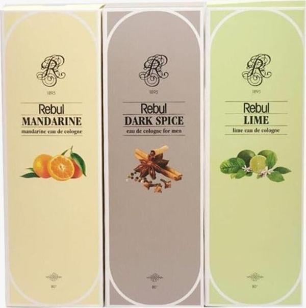 Rebul Kolonya Dark Spice+Lime+Mandarin 100 ml 3'lü Set - Image 1