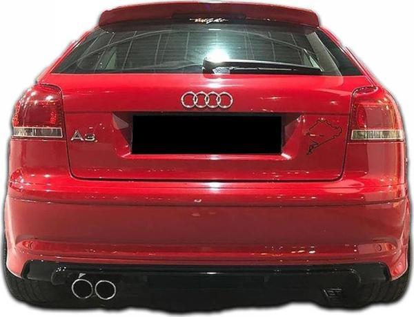 Audi A3 8P S3 2003-2008 2 Kapı Arka Tampon Eki - Difüzör ( Plastik) (Plastik) (Boyasız) - Image 1