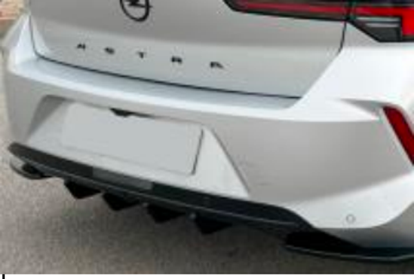 Opel Astra L Arka Difüzör (Plastik) (Piano Black Boyalı) - Image 1