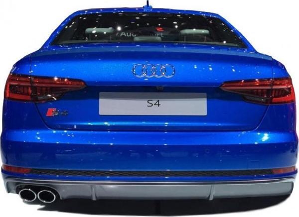 Audi A4 B9 2016 Sonrası S4 Soldan Çift Çıkış Arka Tampon Eki - Difüzör (Plastik)(Boyasız) - Image 1