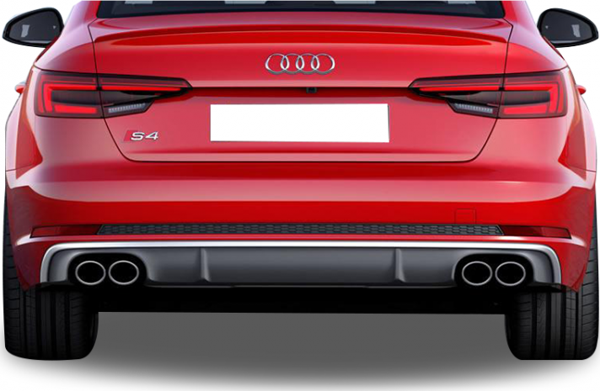 Audi A4 B9 2016 Sonrası 4 Çıkışlı S4 Arka Tampon Eki - Difüzör (Plastik)(Boyasız) - Image 1