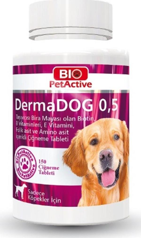 Bio PetActive Dermadog 0,5 Köpekler Için Sarimsakli Maya Tableti 150 Adet - Image 1