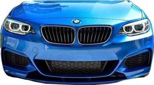 BMW 2013-2019 F22 2 Serisi M Performance Style - Ön Tampon Lip + Flap (Plastik) (Boyasız) - Image 1