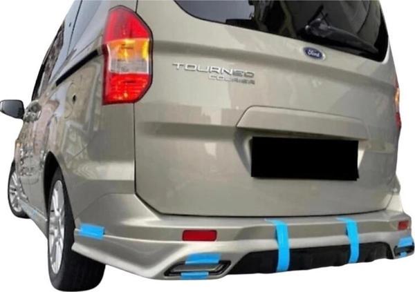 Ford Tourneo Courier Egzoz Görünümlü Arka Tampon Eki (Plastik)(Boyasız) - Image 1