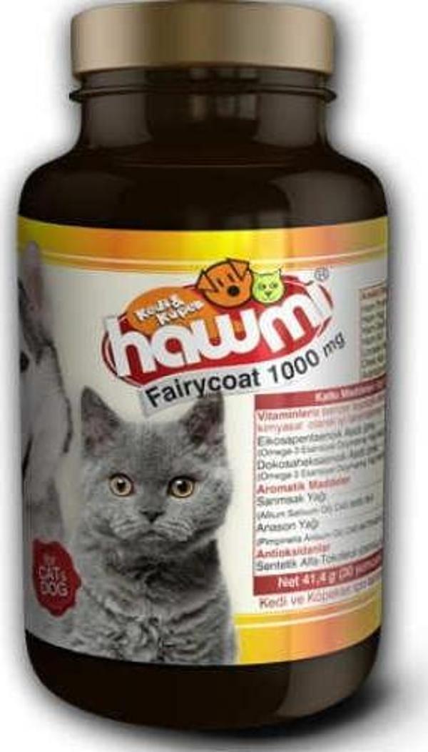 Hawmi Fairycoat 1000 Mg Kedi ve Köpekler İçin Tüy Deri Geliştirici Yağ Karışımı - Image 1