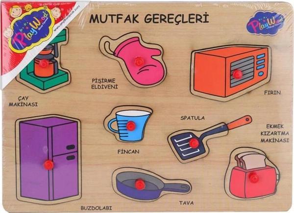 Ahşap Tutmalı Mutfak Gereçleri Eğitici Oyuncak - Image 1