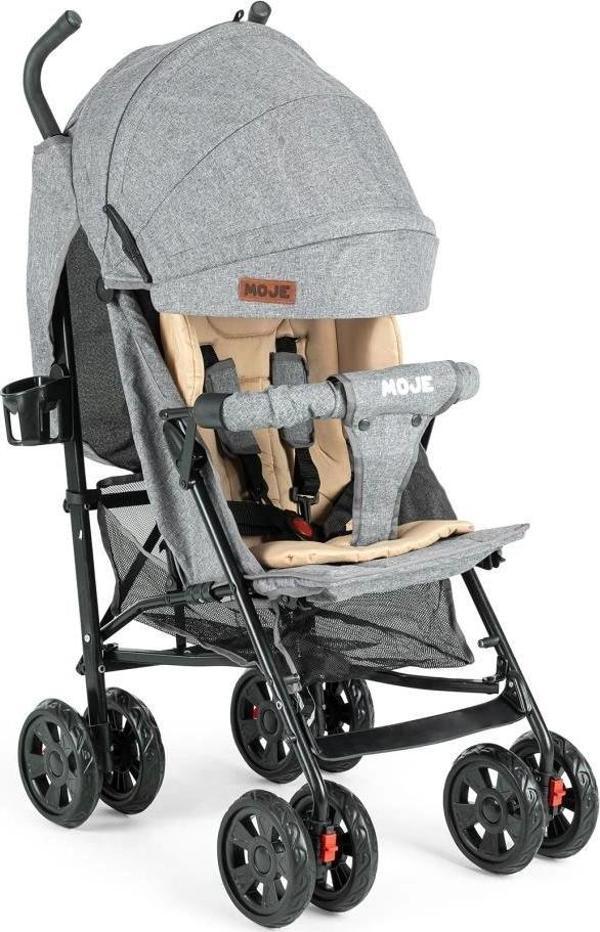 Moje Strong Baston Bebek Arabası Gri Siyah - Image 1