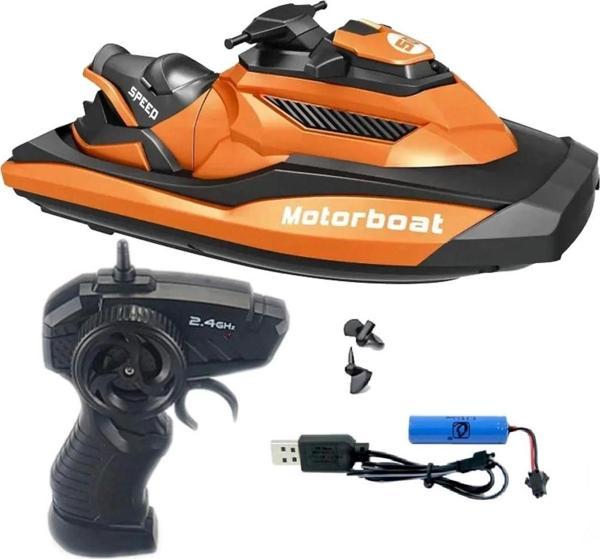 Eğitici Oyuncak  Motorboat 2.4 Ghz Kumandalı Full Fonksiyon Jet Ski - Image 1