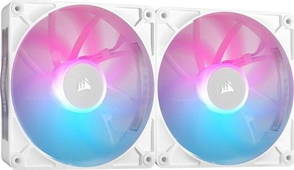 Corsaır Corsaır Qx120 Co-9051024-Ww 14Cm Rgb Kasa Fanı+Hub Kıt Beyaz 2-Li Paket - Image 1