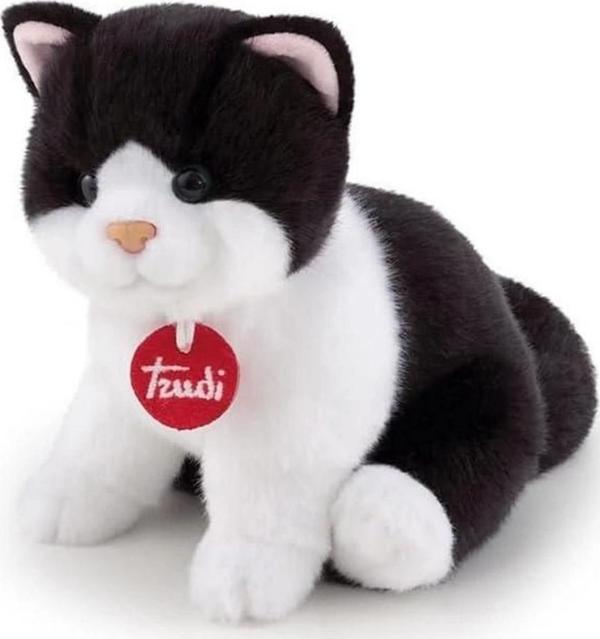 Çocuk Eğitici OyuncakTrudi Peluş Siyah Beyaz Kedi 20 cm - Image 1