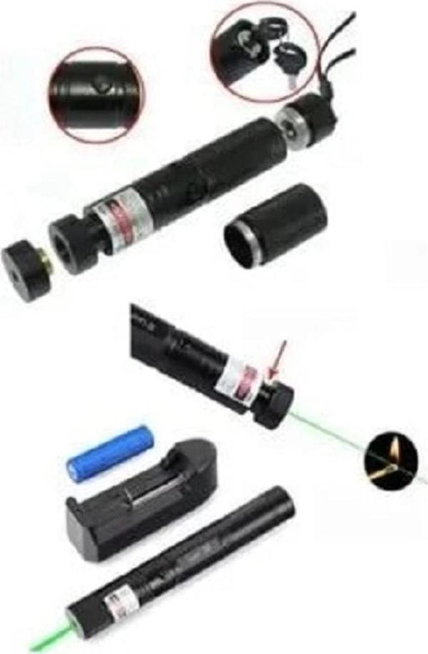 Şarjlı Turbo Yeşil Lazer Pointer Kibrit Yakabilen 15000 Mv Güç 5000mw - Image 1