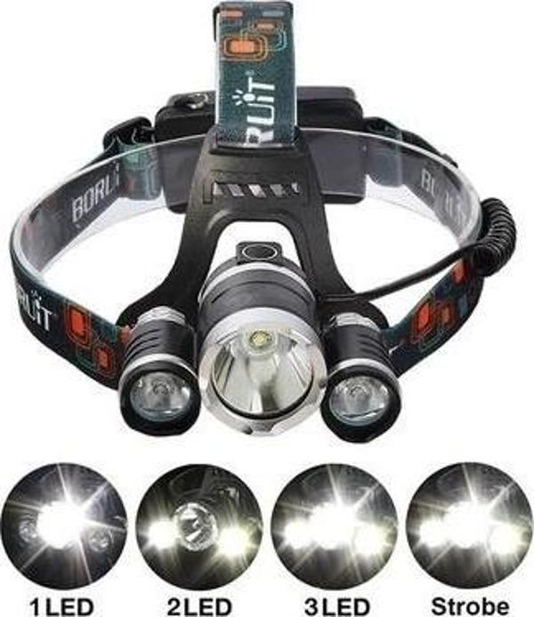 T6 Kafa Feneri 5000 Lumens 3xcree Xm-t6+2r5 Lamba Led Kamp Lambası - Image 1
