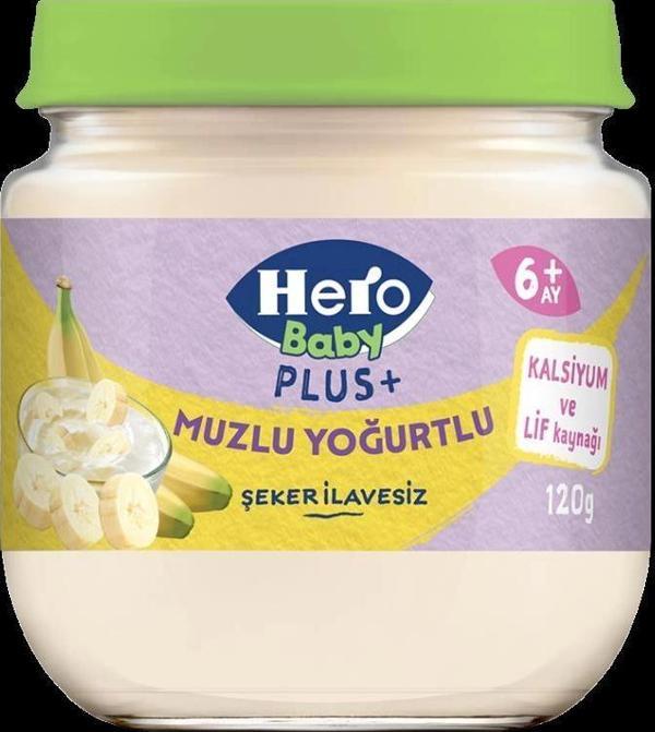 Çocuk Eğitici Gelişim Hero Baby Muzlu Yoğurtlu Kavanoz Mama 120 Gr - Image 1