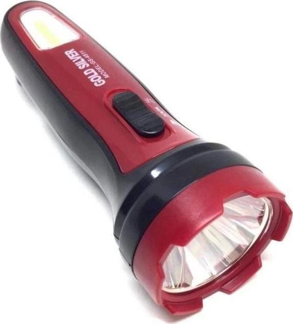 Gold Sılver Gs-4511 1 Watt+1 Watt Cob Led'li Şarjlı El Feneri - Image 1