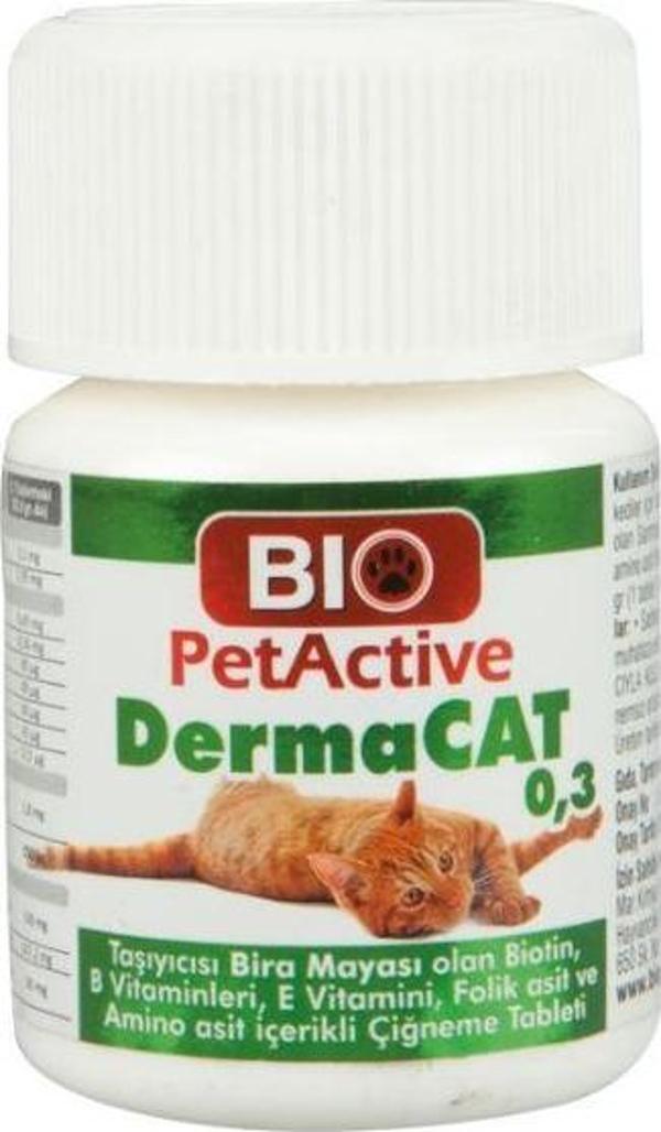Bio PetActive Dermacat Kediler Için 0,3 Sarmisakli Maya Tableti 75 Adet - Image 1