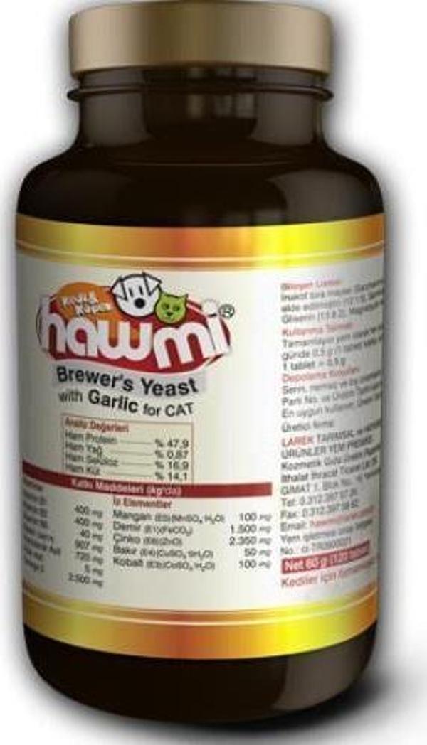 Hawmi Brewers Yeast Garlic Sarımsak ve Maya Kediler İçin 90 Tablet - Image 1