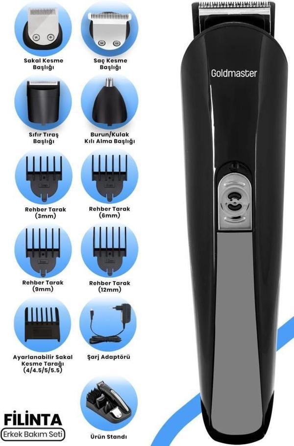 Goldmaster GM-7171 FİLİNTA 9in1 Erkek Bakım Seti - Image 1