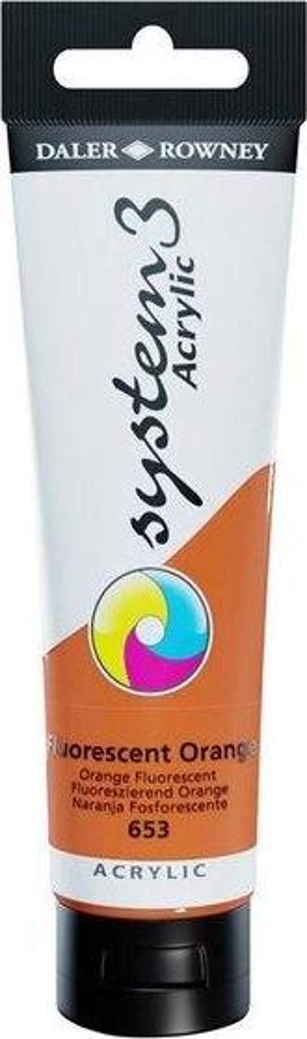 Daler Rowney Akrilik Boya System 3 Orıgınal 150 ml Fluoro Orange 129150653 - Image 1