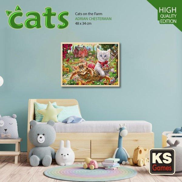 Ks Games Puzzle 500 Parça Cats on the Farm - Image 1