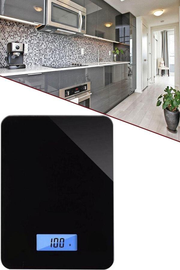 Mobee Crown 5 Kg Mutfak Tartısı Lcd Ekranlı Dijital Hasas Terazisi Pilli Siyah 1410 - Image 1