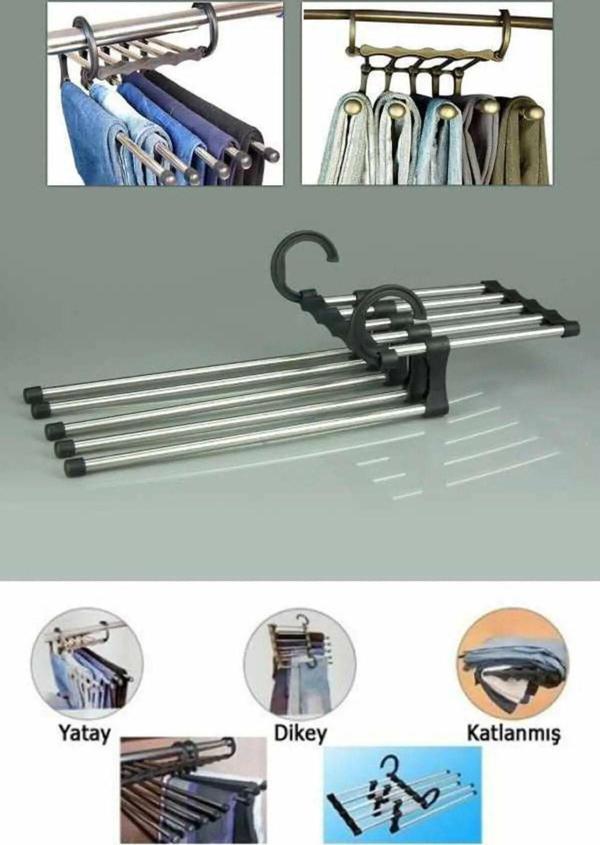 Mobee Çok Fonksiyonlu Pratik Pantolon Askısı 5 In 1 Magic Hanger - Image 1