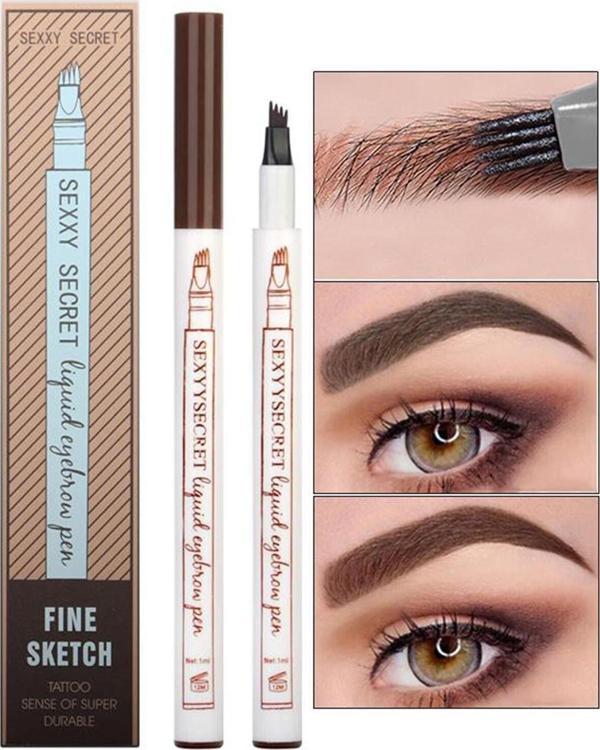 Mobee Fine Sketch Kaş Kalemi Şekillendirme Boyama Rimeli Kalıcı Microblading (Açık Kahve) - Image 1
