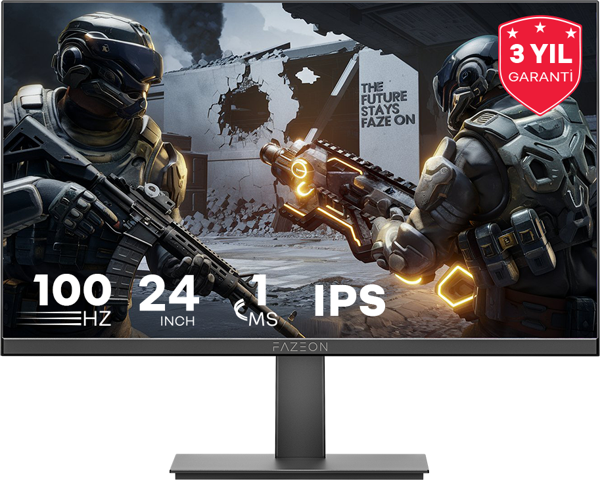 FAZEON X24F100 23.8" 100Hz 1ms HDMI VGA HDR Ready FreeSync G-Sync FHD IPS Gaming Monitör - Image 1