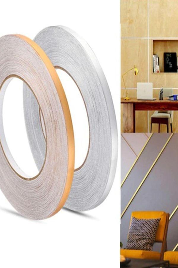 Mobee Fayans Arası Yapışkanlı Folyo Derz Bandı Şerit Bant Gümüş 0.5 Cm 50 Metre 1420 - Image 1