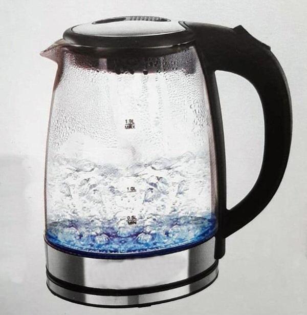 Mobee Crwn 1500W Cam Kettle Elektrikli Su Isıtıcı 1.8L Led Aydınlatmalı Paslanmaz Çelik - Image 1