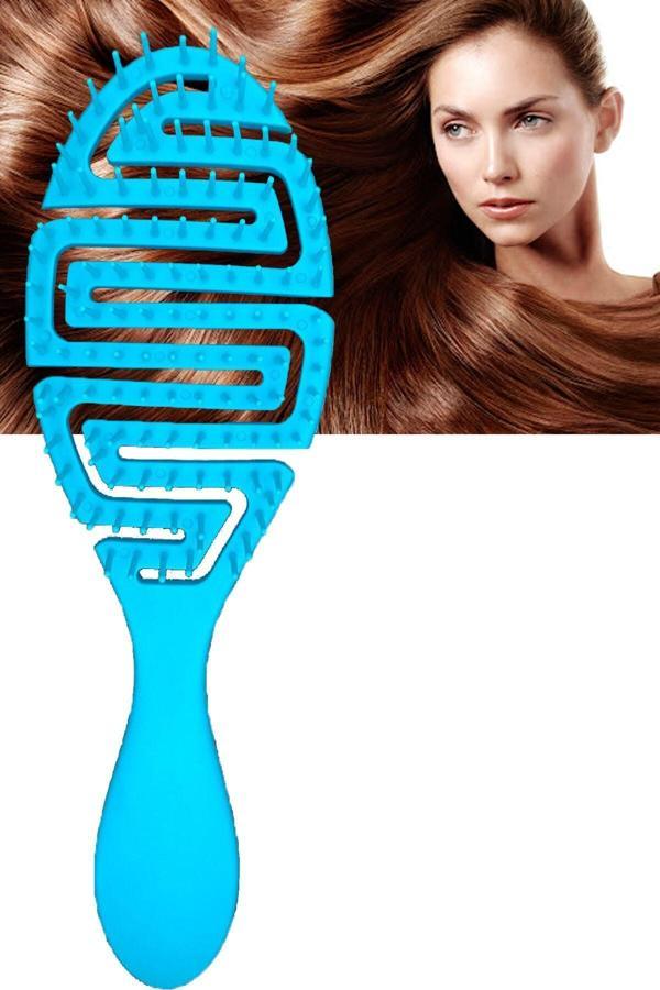Mobee Plastik Bükülebilir Hafif Acıtmaz Pratik Saç Tarağı Mavi - Image 1
