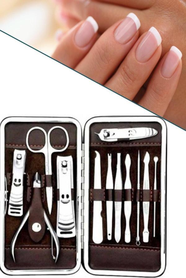 Mobee Çantalı 12 Parça Tırnak Makası Cımbız Törpü Manikür Pedikür Seti - Image 1