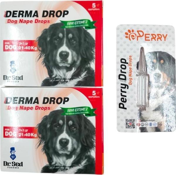 Dr.Sed 21-40 kg Köpekler İçin 2 Kutu Damla + Perry 21-40kg köpekler için Ense Bit Pire Bakım Yağı  - Image 1
