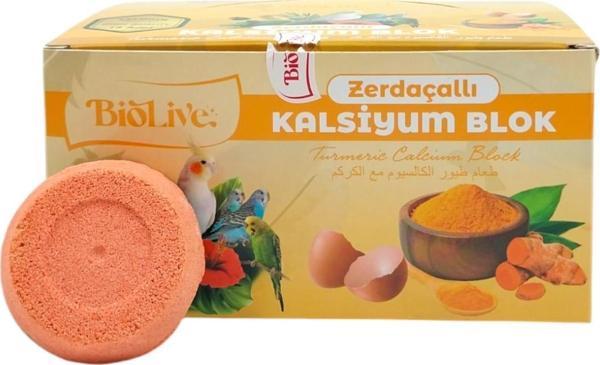 Muhabbet Kuşları İçin Zerdeçallı Kalsiyum Blok 1 Adet - Image 1