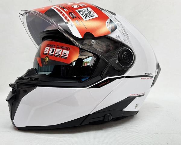 MT Atom 2 Sv A1 Parlak Beyaz Çene Açılır İç Güneş Vizörlü - Image 1