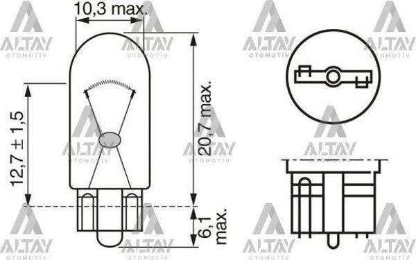 Ampül Eco 12V 5W W5W Büyük Dipsiz Gösterge Ampülü T10 (Oem No:1987302819) - Image 1