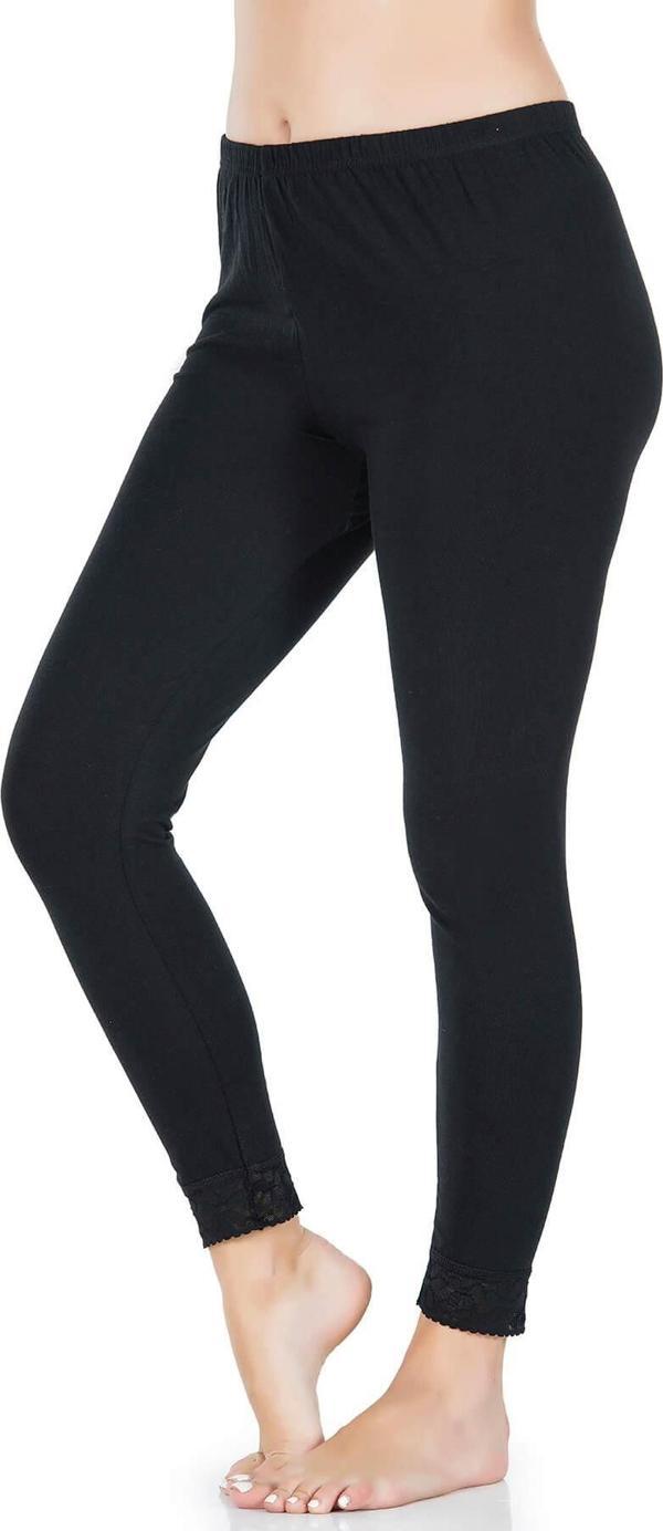 Paça Dantelli Uzun Battal Kadın Tayt B - Image 1