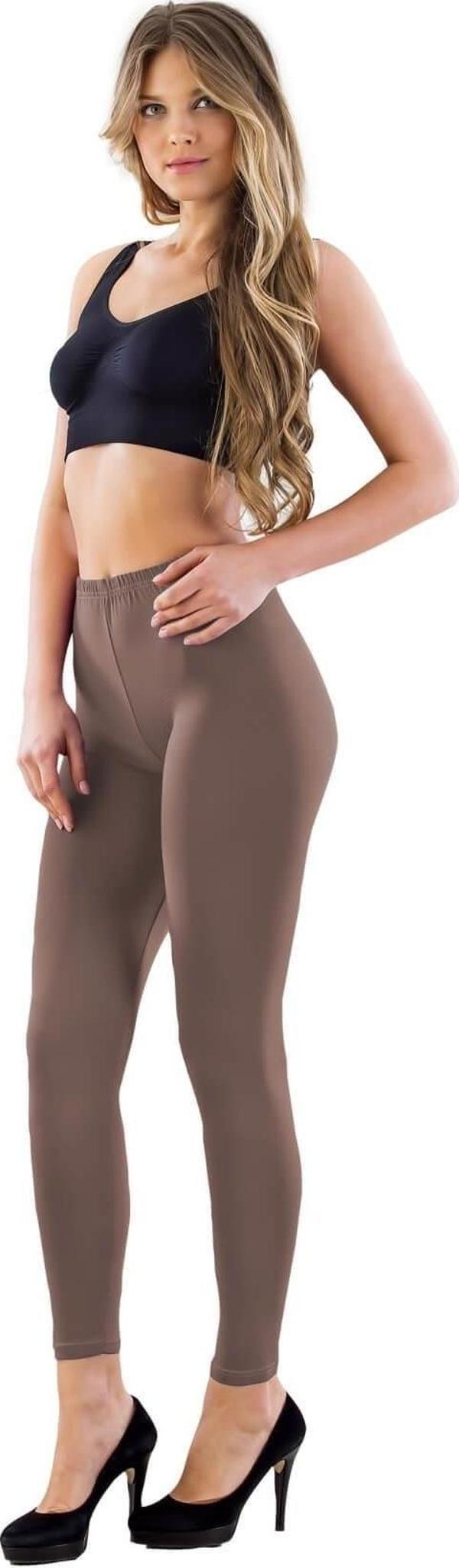 KAHVE   Likralı Uzun Battal Tayt - Image 1