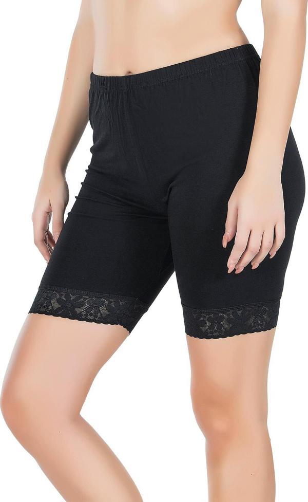 Paçası Dantelli Battal Dizüstü Kadın Tayt B - Image 1