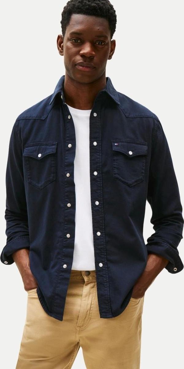 Tommy Hilfiger DENIM SHIRT GMD Erkek Mavi Gömlek MW0MW40684DW5 - Image 1