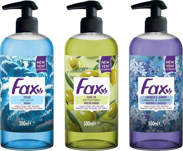 Fax Sıvı Sabun 500 ml Pompalı 3 lü Karma Paket - Image 1
