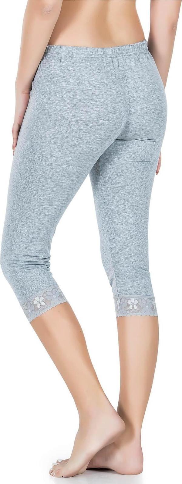 Paçası Dantelli Kısa Kadın Tayt - Image 1