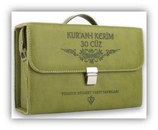 Kur'an-ı Kerim Orta Boy 30 Cüz Yeşil Çanta Kare Kodlu - Türkiye Diyanet Vakfı Yayınları - Image 1