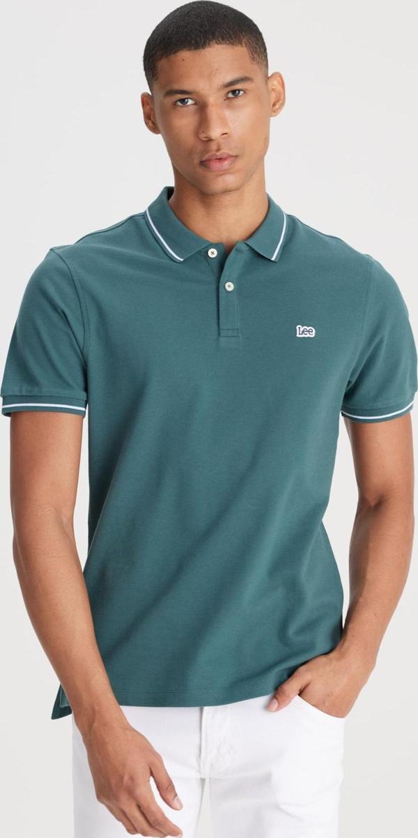 Lee % 100 Pamuk Regular Fit Düğmeli Erkek Polo Yaka T Shirt ML61ARLOT YEŞİL - Image 1